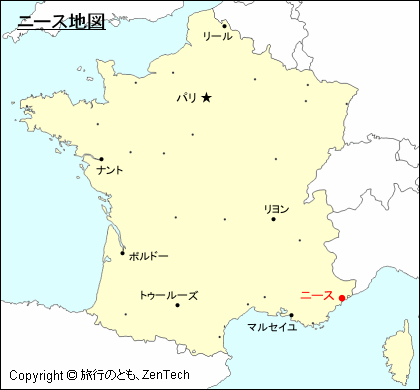 フランスにおけるニース地図