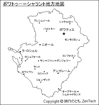 ポワトゥー＝シャラント地方地図