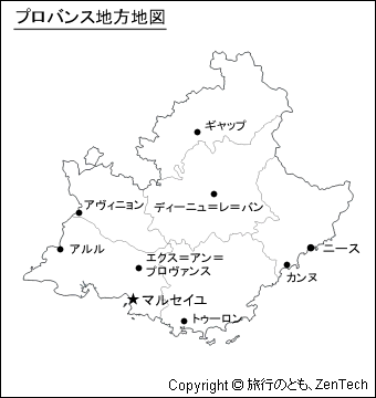 プロバンス地方地図