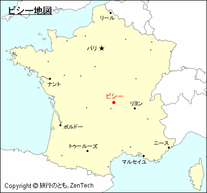フランスにおけるビシー地図