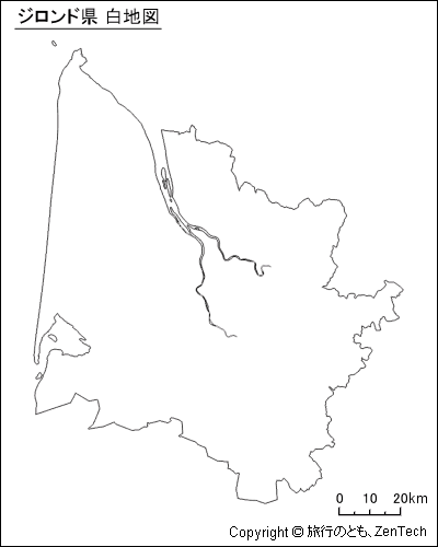 ジロンド県 白地図