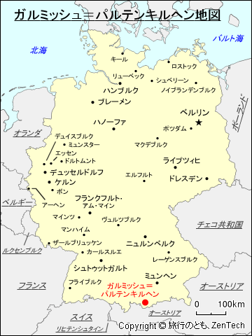 ガルミッシュ＝パルテンキルヘン地図