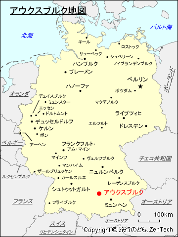 ドイツにおけるアウクスブルク地図