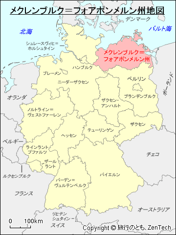 メクレンブルク＝フォアポンメルン州地図