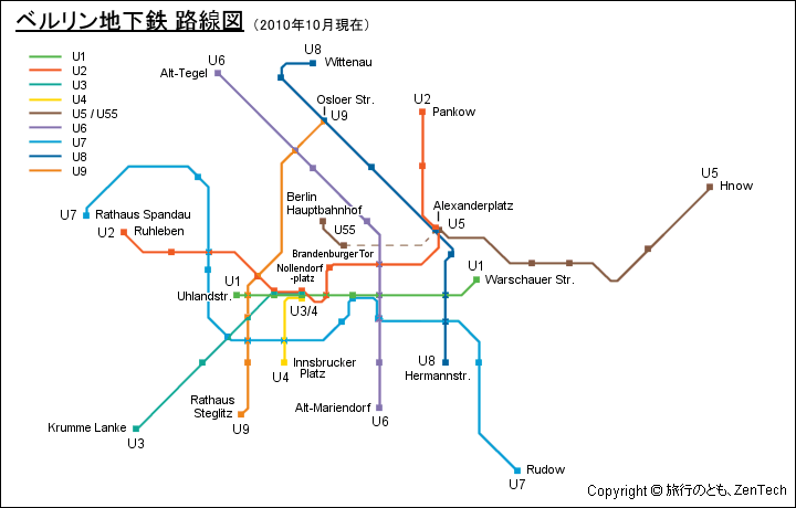 ベルリン地下鉄 路線図