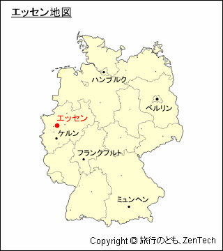ドイツにおけるエッセンの位置地図