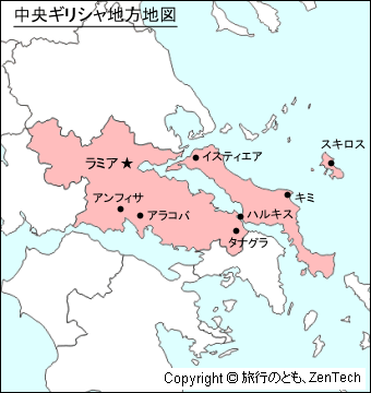 中央ギリシャ地方地図
