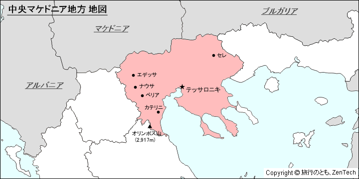 中央マケドニア地方地図