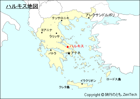ギリシャにおけるハルキス地図