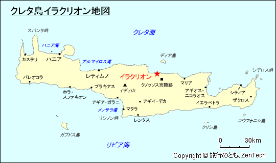 クレタ島イラクリオン地図