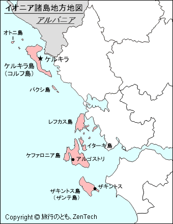 イオニア諸島地方地図