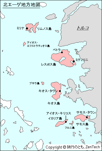 北エーゲ地方地図