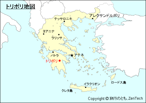 ギリシャにおけるトリポリ地図