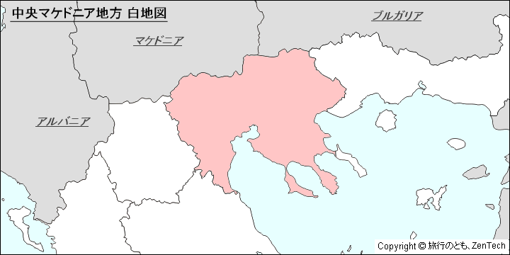 中央マケドニア地方 白地図