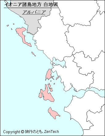 イオニア諸島地方 白地図
