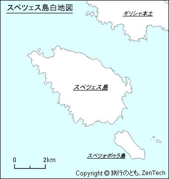 スペツェス島白地図