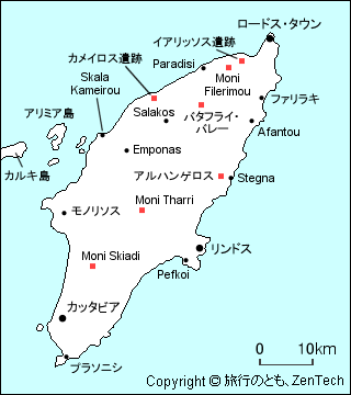 ロードス島の地図