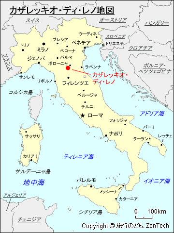 カザレッキオ・ディ・レノ地図