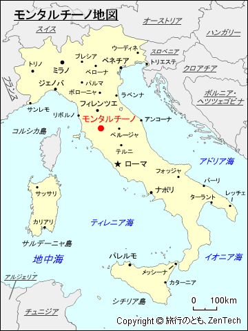 モンタルチーノ地図