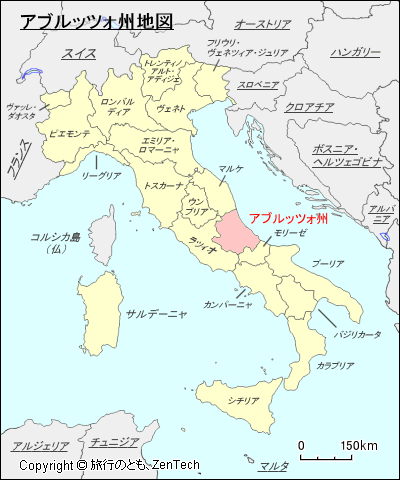 イタリア アブルッツォ州地図