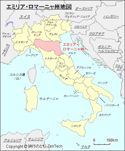イタリア エミリア・ロマーニャ州地図
