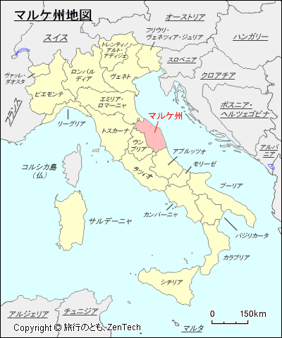 イタリア マルケ州地図