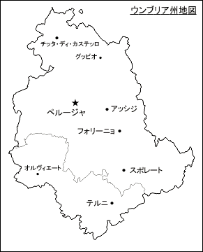 ウンブリア州地図