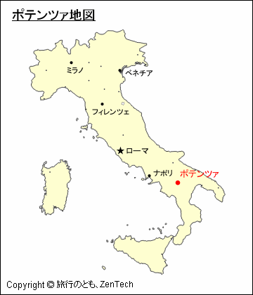 イタリアにおけるポテンツァ地図