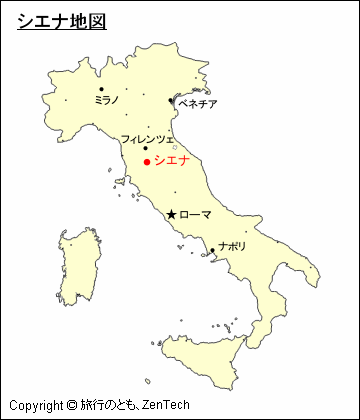 イタリアにおけるシエナ地図