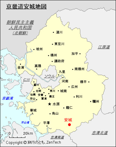 京畿道安城地図