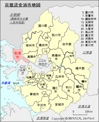 京畿道金浦市地図