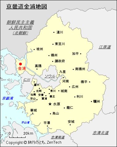 京畿道金浦地図