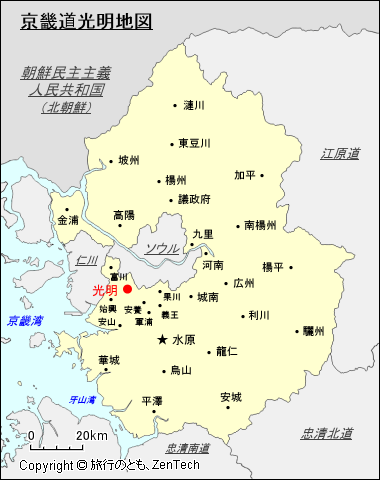 京畿道光明地図