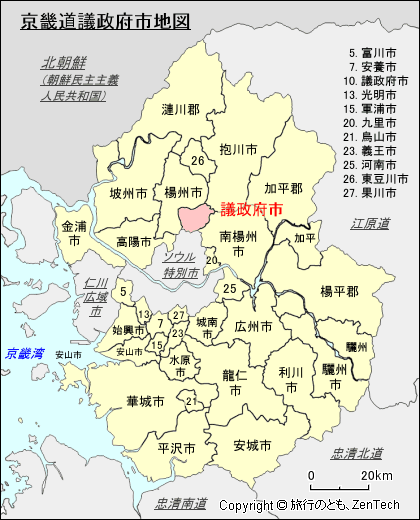 京畿道議政府市地図
