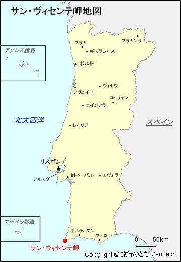 サン・ヴィセンテ岬地図