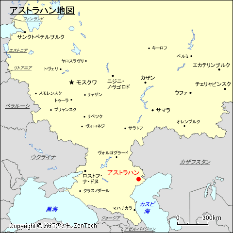 ヨーロッパ・ロシア地域アストラハン地図