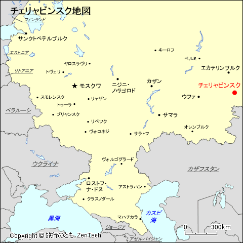 ヨーロッパ・ロシア地域チェリャビンスク地図