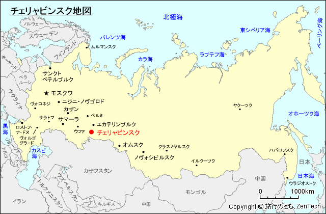 チェリャビンスク地図