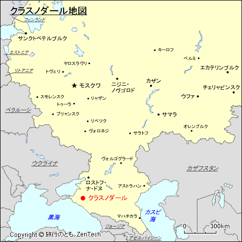 ヨーロッパ・ロシア地域クラスノダール地図