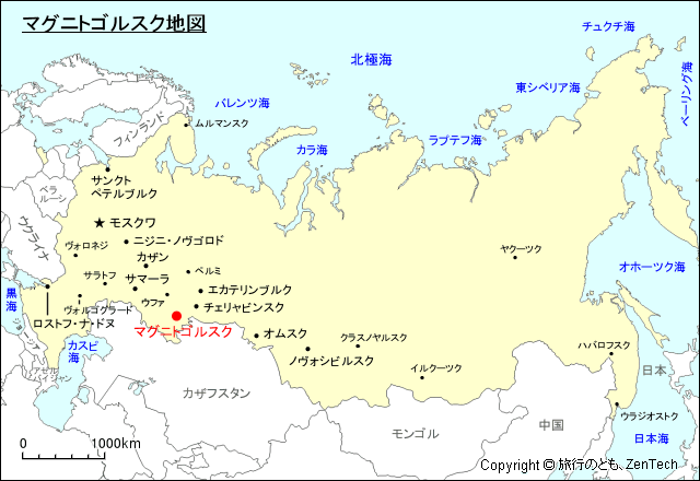 マグニトゴルスク地図