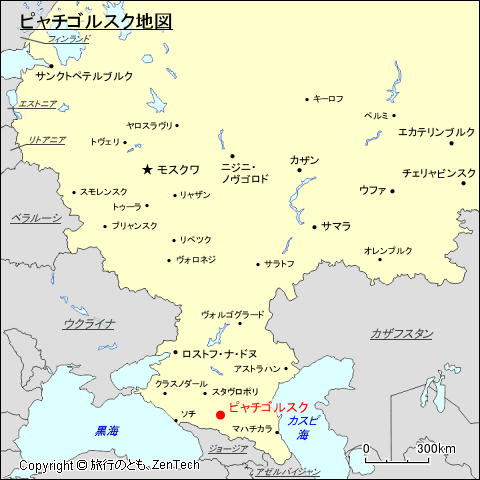 ヨーロッパ・ロシア地域ピャチゴルスク地図