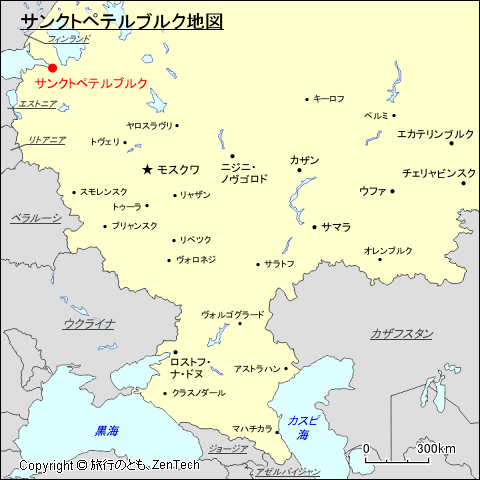 ヨーロッパ・ロシア地域サンクトペテルブルク地図