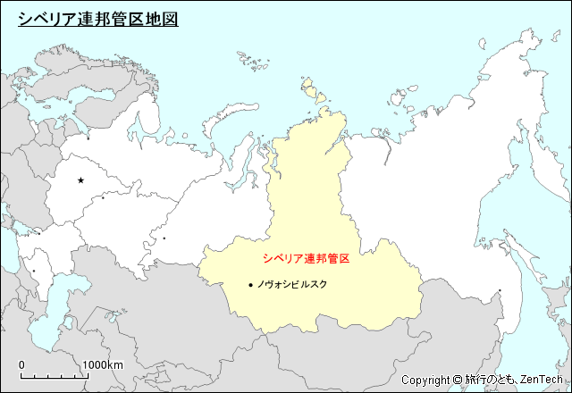 シベリア連邦管区地図