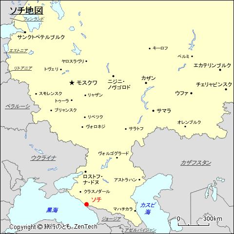 ヨーロッパ・ロシア地域ソチ地図