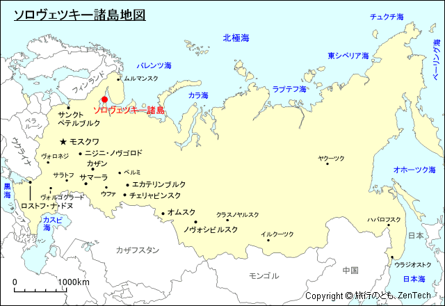 ソロヴェツキー諸島地図