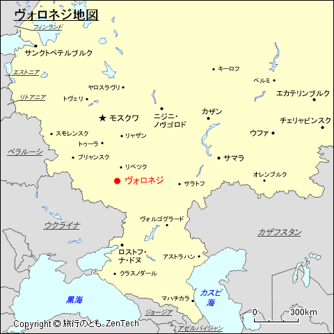 ヨーロッパ・ロシア地域ヴォロネジ地図