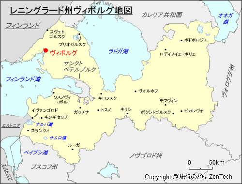 レニングラード州ヴィボルグ地図