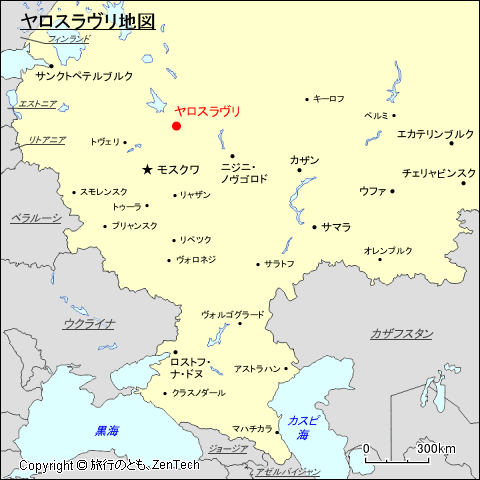 ヨーロッパ・ロシア地域ヤロスラヴリ地図