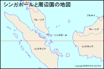 シンガポールと周辺国の地図