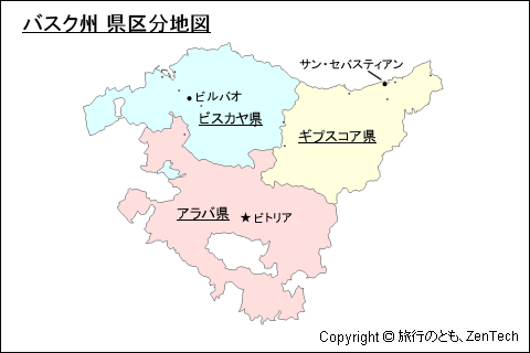 バスク州 県区分地図